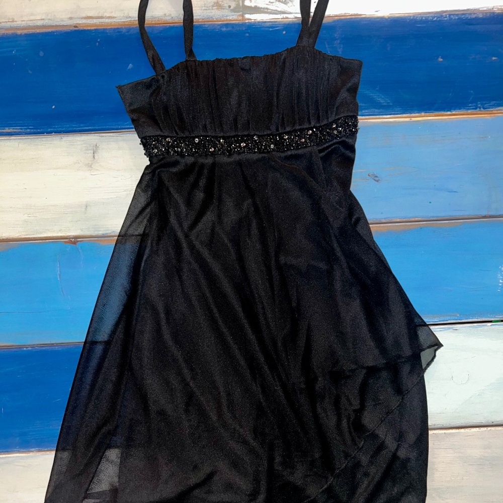 City Triangles Formal Black Spaghetti Strap Dress